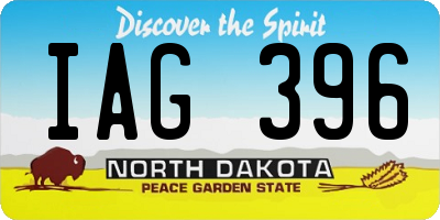 ND license plate IAG396