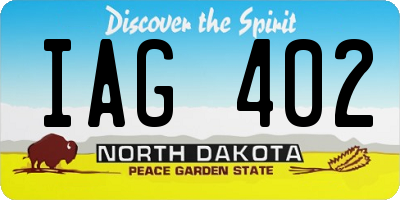 ND license plate IAG402