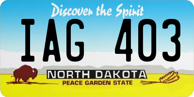 ND license plate IAG403