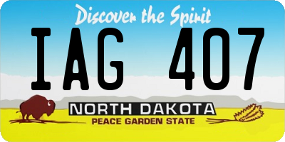 ND license plate IAG407