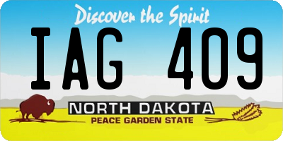 ND license plate IAG409