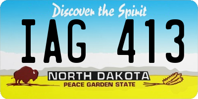 ND license plate IAG413
