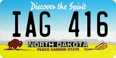 ND license plate IAG416