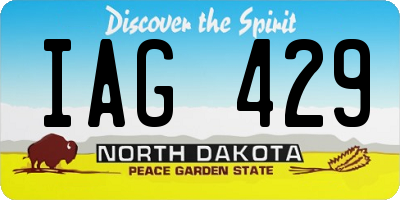 ND license plate IAG429