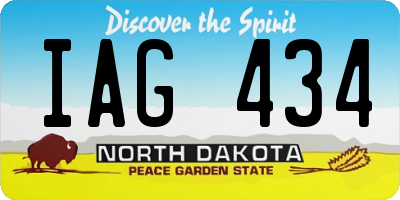 ND license plate IAG434