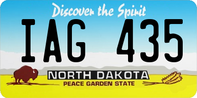 ND license plate IAG435
