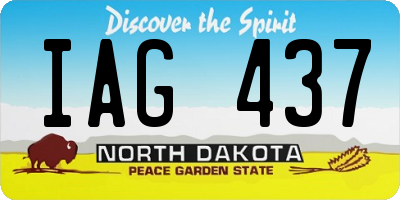 ND license plate IAG437