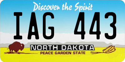 ND license plate IAG443