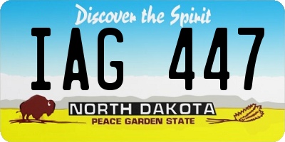 ND license plate IAG447