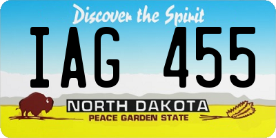 ND license plate IAG455