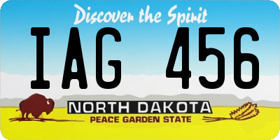 ND license plate IAG456