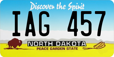 ND license plate IAG457