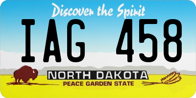 ND license plate IAG458