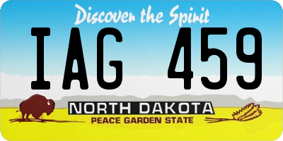 ND license plate IAG459