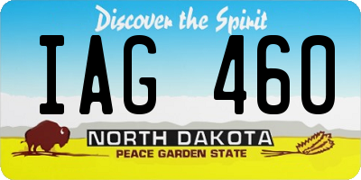 ND license plate IAG460