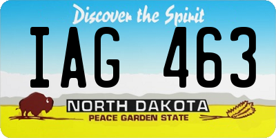 ND license plate IAG463