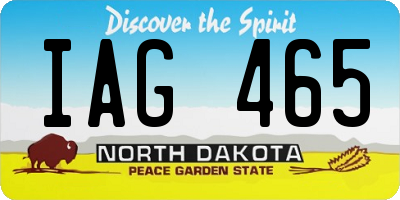 ND license plate IAG465