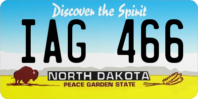 ND license plate IAG466