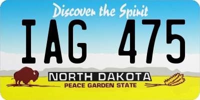 ND license plate IAG475