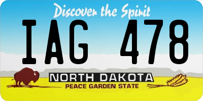 ND license plate IAG478