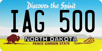 ND license plate IAG500