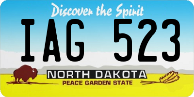 ND license plate IAG523