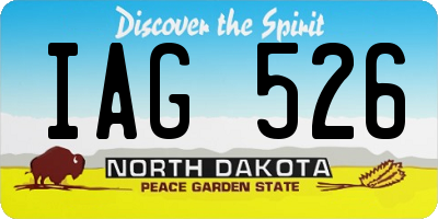 ND license plate IAG526