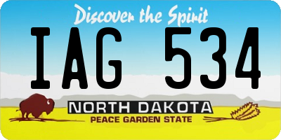ND license plate IAG534