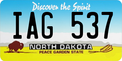 ND license plate IAG537