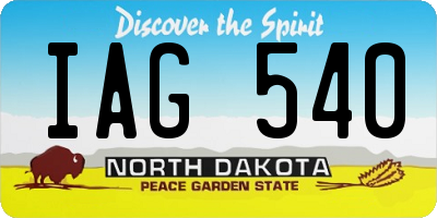 ND license plate IAG540