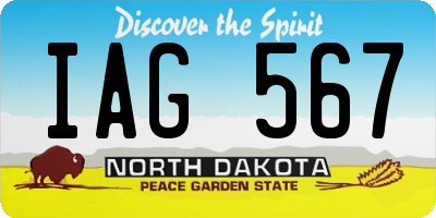 ND license plate IAG567