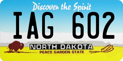ND license plate IAG602