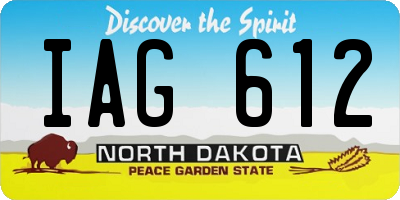 ND license plate IAG612