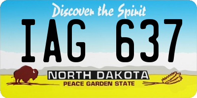 ND license plate IAG637