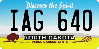 ND license plate IAG640