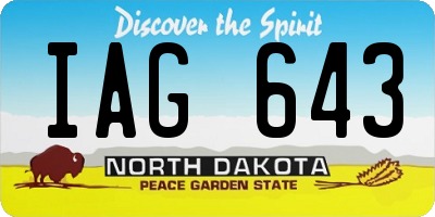ND license plate IAG643