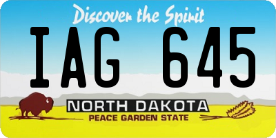 ND license plate IAG645