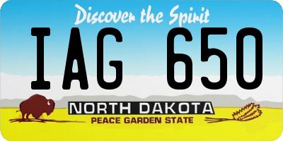 ND license plate IAG650