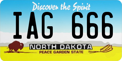 ND license plate IAG666