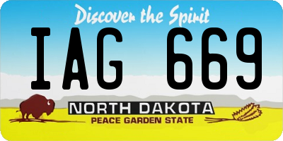 ND license plate IAG669