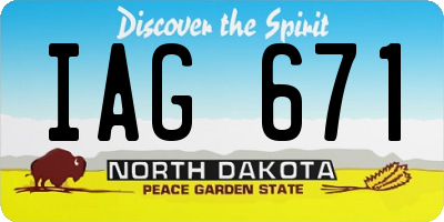 ND license plate IAG671