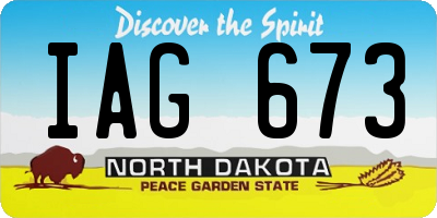 ND license plate IAG673