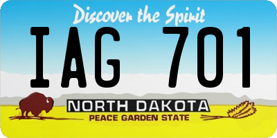 ND license plate IAG701