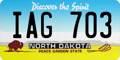 ND license plate IAG703