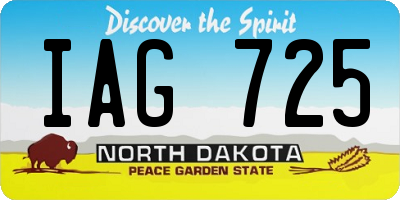 ND license plate IAG725