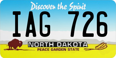 ND license plate IAG726