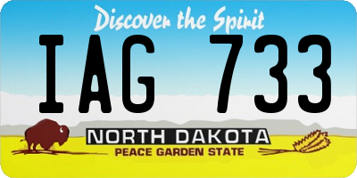 ND license plate IAG733