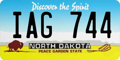 ND license plate IAG744