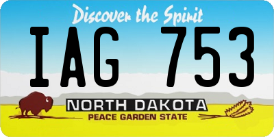 ND license plate IAG753