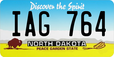 ND license plate IAG764